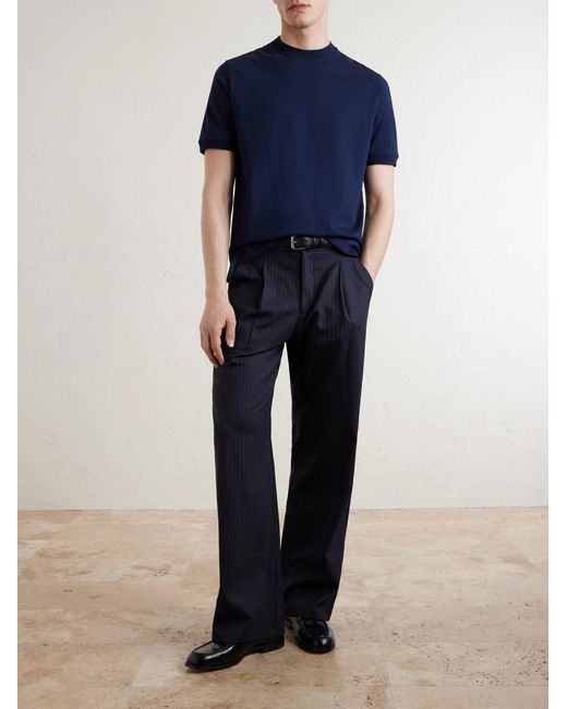Canali Blue Cotton-Jersey T-Shirt for men