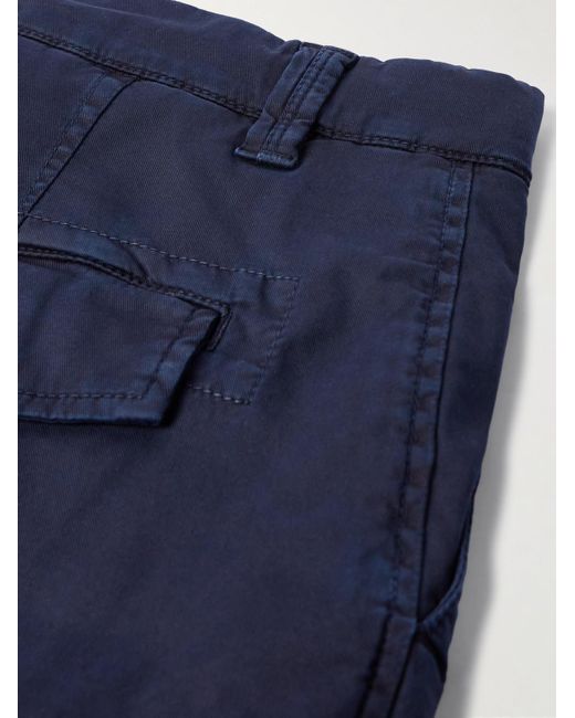 Shorts cargo a gamba dritta in twill di misto cotone di Brunello Cucinelli in Blue da Uomo