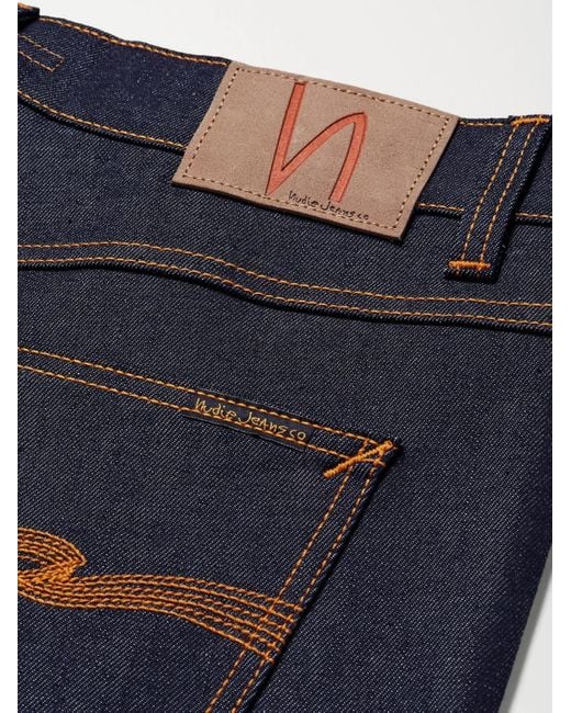 Nudie Jeans Blue Lean Dean Slim-fit Dry Organic Denim Jeans for men