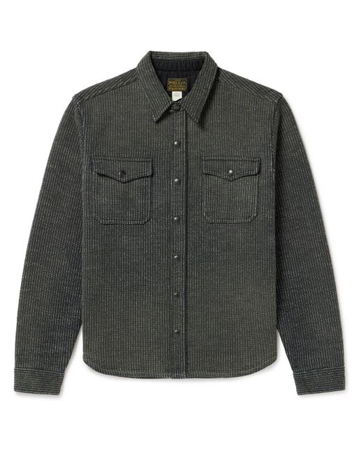 RRL Gray Ernest Striped Brushed Cotton-blend Shirt for men