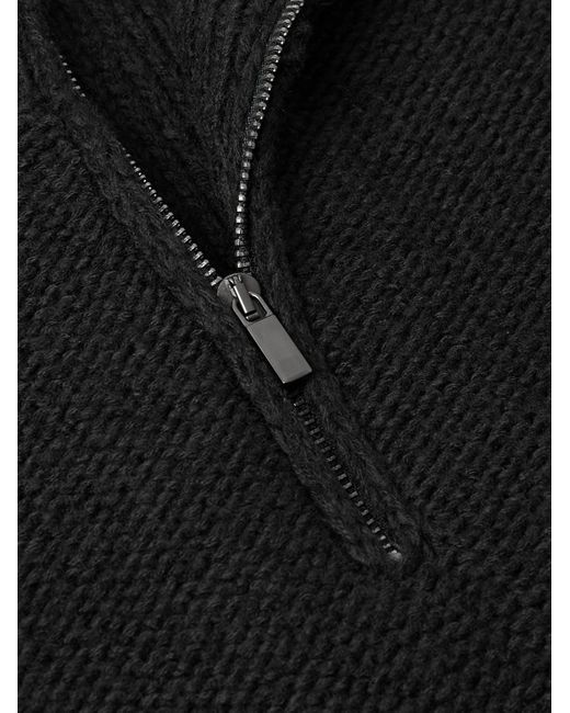 Camionair Wool-Blend Half-Zip Sweater di Altea in Black da Uomo