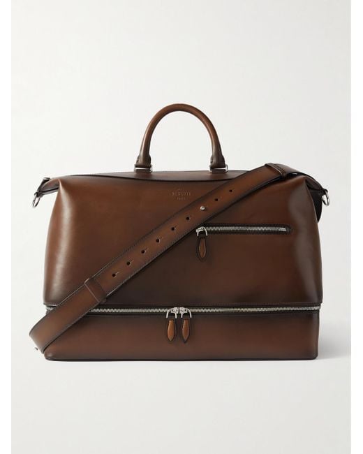 Berluti Brown Venezia Leather Holdall Bag for men