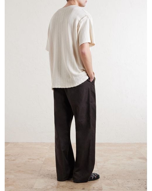 A Kind Of Guise Natural Thuy Pointelle-knit Cotton And Linen-blend T-shirt for men