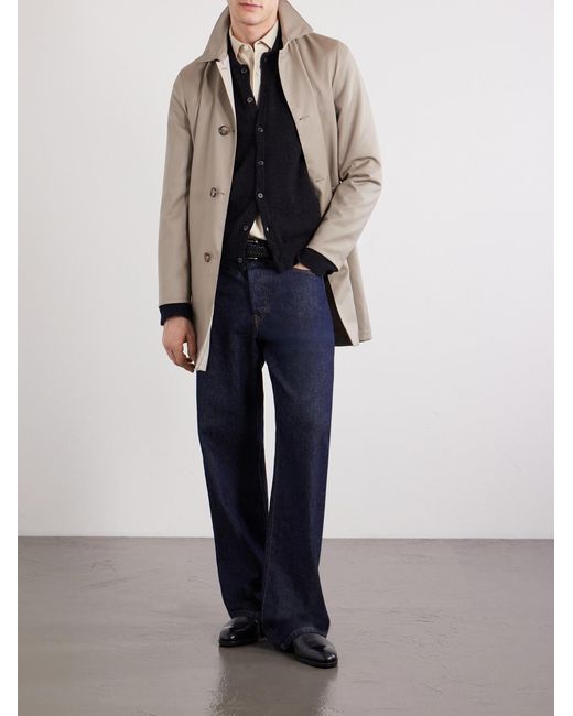 Thom Sweeney Natural Reversible Wool-Twill Coat for men
