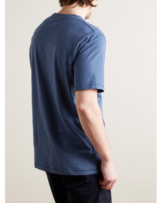 Hartford Blue Wayside Printed Slub Cotton-jersey T-shirt for men
