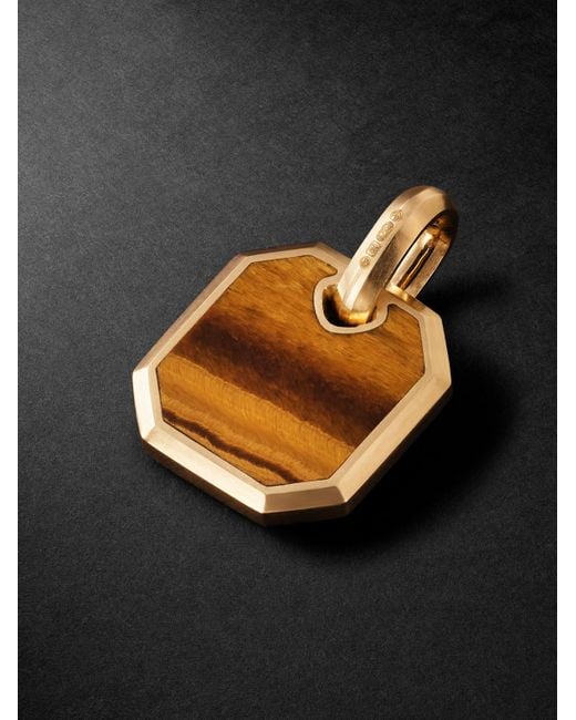 David Yurman Black 18-Karat Tiger's Eye Pendant for men