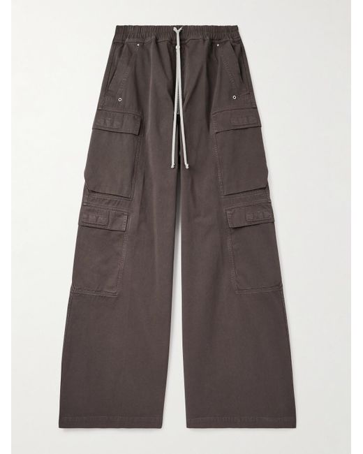 Rick Owens DRKSHDW weit geschnittene Cargohose aus Baumwolle mit Kordelzugbund in Brown für Herren