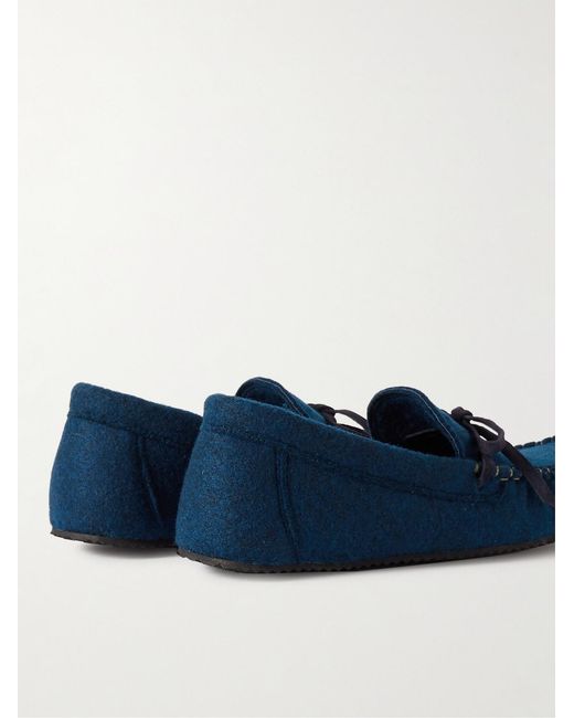 Mr P. Blue Recycled-Felt Slippers for men