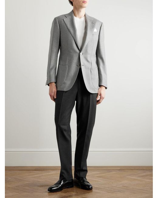 Thom Sweeney Gray Wool-Twill Blazer for men