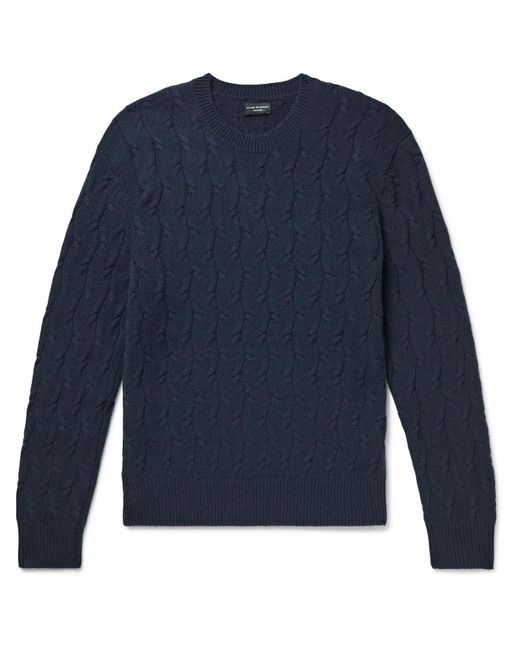 Club Monaco Cableknit Cashmere Sweater in Blue for Men Lyst