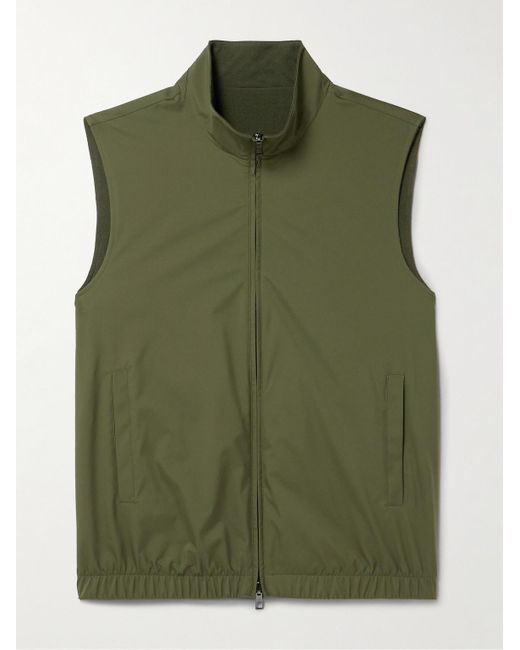 Loro Piana Green Slim-Fit Reversible Storm System Shell And Super Wish Virgin Wool Gilet for men