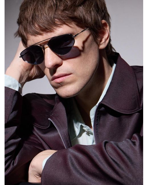 Oliver Peoples Blue Jil Sander Aviator-Style-Tone Sunglasses for men