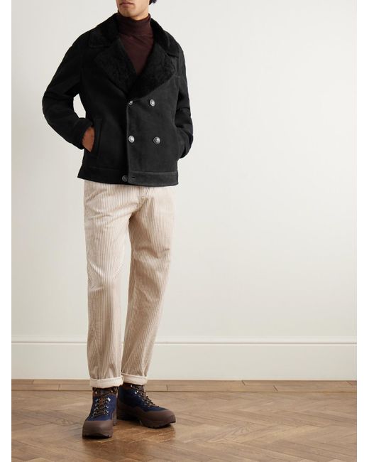 Brunello Cucinelli Natural Slim-Fit Tapered Cotton-Corduroy Trousers for men