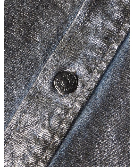 Acne Gray Santo Lunar Coated-Denim Shirt for men