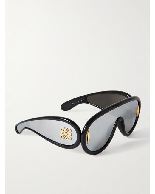 Loewe Black Paula's Ibiza Wave Mask Oversized D-frame Acetate Sunglasses for men