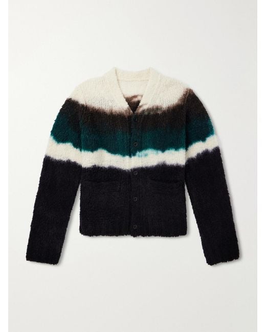 Sacai Black Chusen-Dyed Wool-Blend Cardigan for men