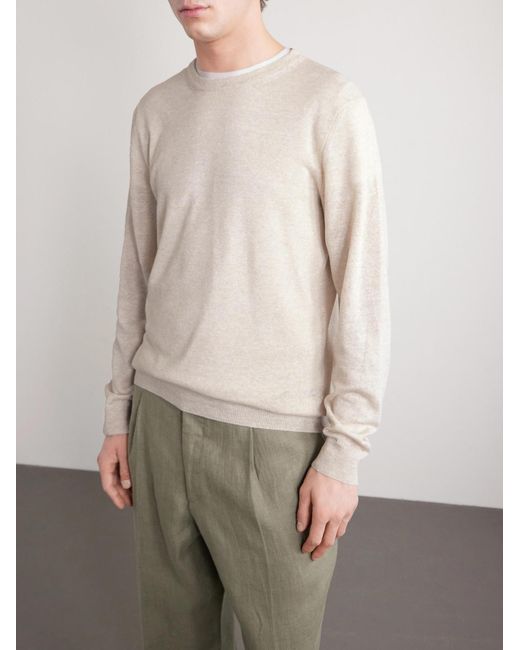 Mr P. White Linen And Cotton-blend Sweater for men