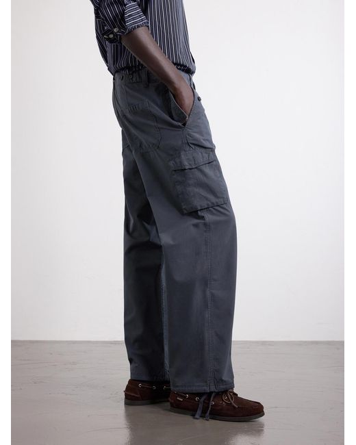 Jeanerica Blue Monti Straight-Leg Cotton Trousers for men