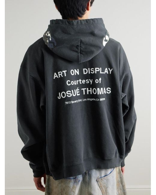 GALLERY DEPT. Black Paint-splattered Embellished Cotton-jersey Hoodie for men