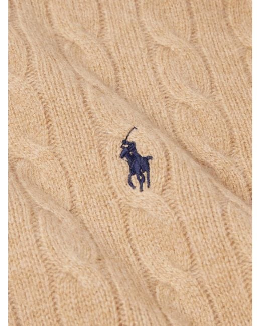 Polo Ralph Lauren Natural Cable-Knit Wool And Cashmere-Blend Rollneck Sweater for men