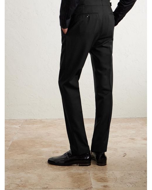 Tom Ford Black Atticus Straight-leg Wool And Mohair-blend Suit Trousers for men