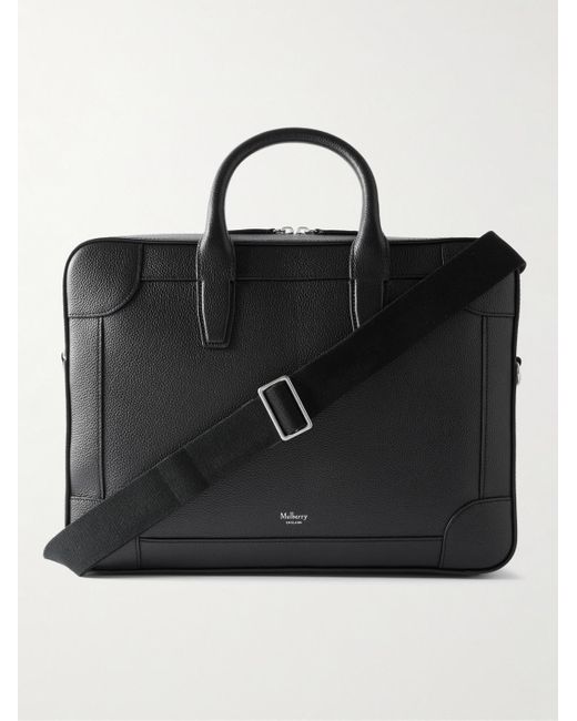 Mulberry Black Belgrace Full-Grain Leather Briefcase for men