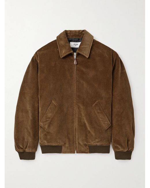 Céline Brown Cotton-Corduroy Bomber Jacket for men