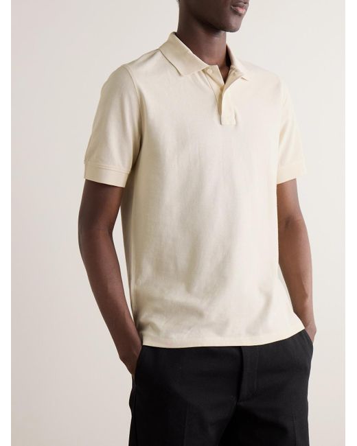 Drake's Natural Cotton-Piqué Polo Shirt for men