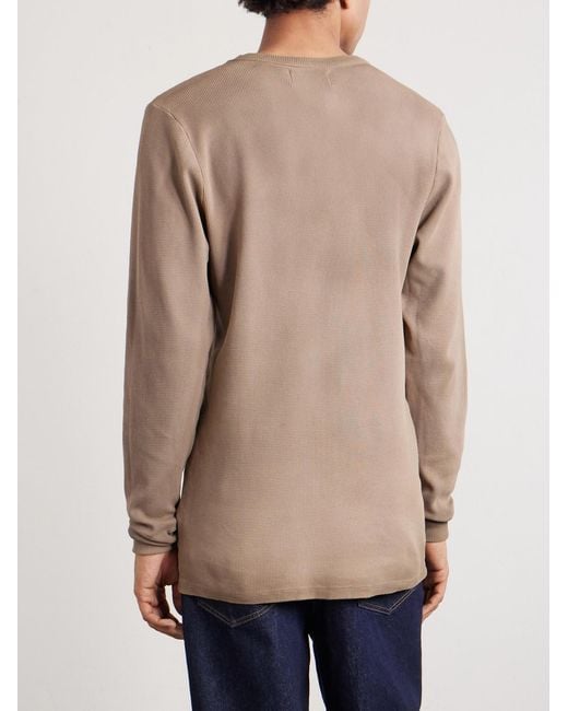 Les Tien Natural Thermal Slim-Fit Cotton-Blend Piqué T-Shirt for men