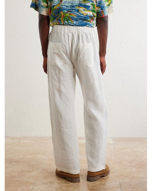 CHERRY LA White Straight-Leg Linen Trousers for men