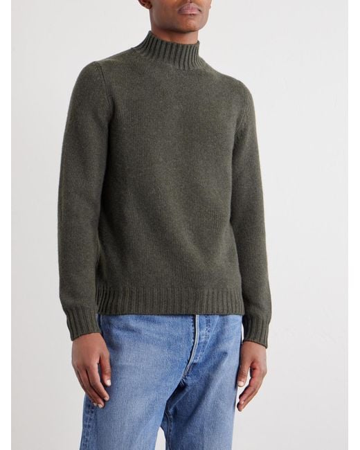 Fedeli Green Onda Wool And Cashmere-Blend Sweater for men