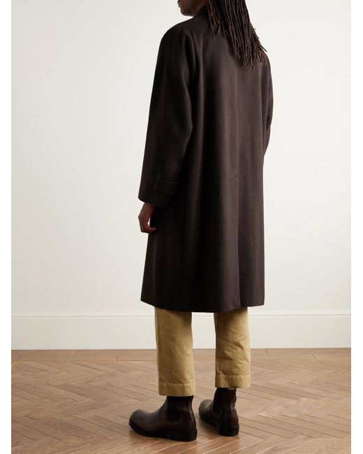 Auralee Black Camel Hair Coat for men