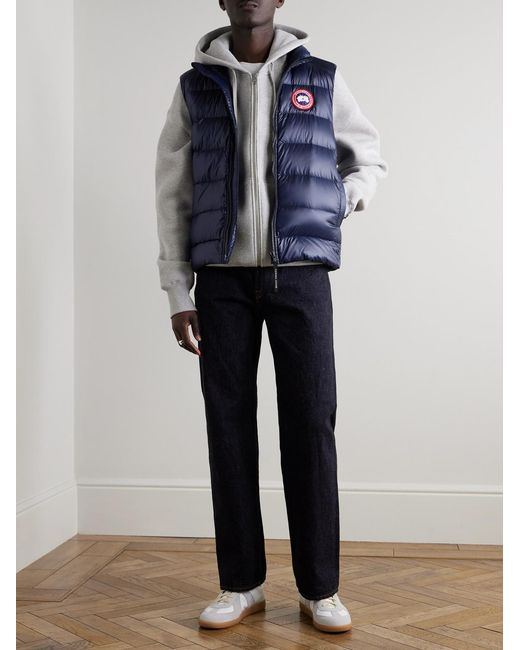Canada Goose Blue Crofton Slim-Fit Quilted Recycled Nylon-Ripstop Down Gilet for men