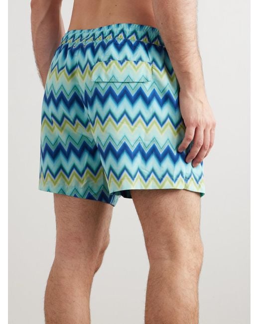 Shorts Da Mare Medi A Gamba Dritta A Righe di Missoni in Blue da Uomo
