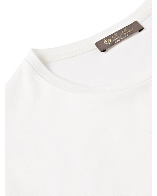 Loro Piana White Slim-fit Silk And Cotton-blend Jersey T-shirt for men