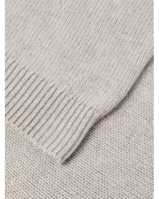 Loro Piana White Fobello Cashmere Sweater for men