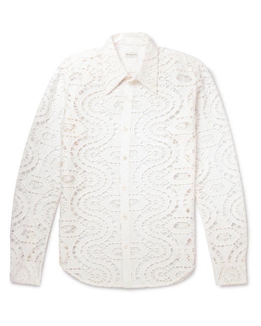 Dries Van Noten White Guipure Cotton-blend Lace Shirt for men