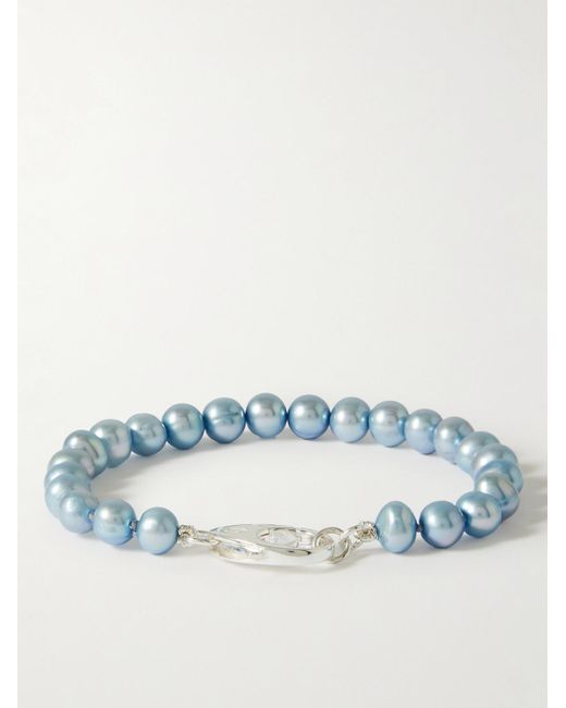 Bracciale in argento con perle d'acqua dolce di Hatton Labs in Blue da Uomo