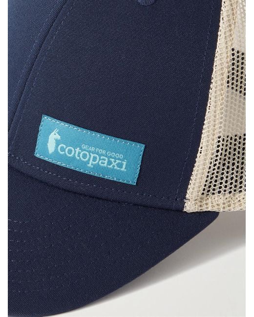 COTOPAXI Blue Logo-appliquéd Recycled-canvas And Mesh Trucker Cap for men