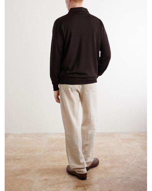 Lardini Blue Virgin Wool Polo Sweater for men
