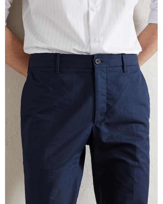 Slowear Blue Tapered Woven Suit Trousers for men