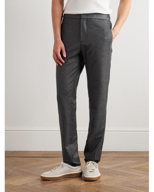 Loro Piana Gray Leisure City Slim-Fit Virgin Wool And Cashmere-Blend Trousers for men
