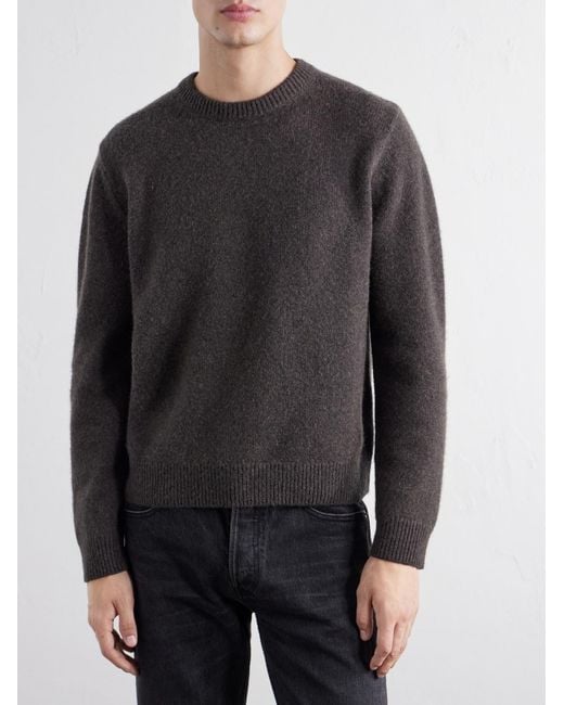Totême Gray Camel Hair Knit Sweater for men