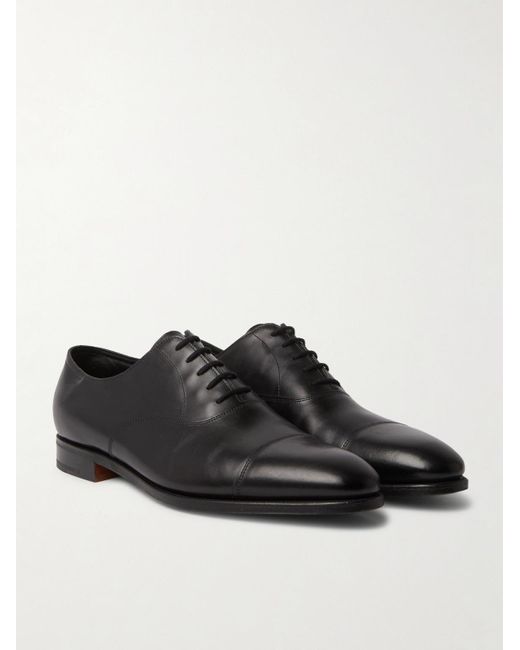 John Lobb Black City Ii Leather Oxford Shoes for men