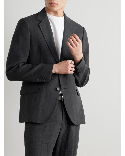 Mr P. Black Regular-Fit Linen Suit Jacket for men