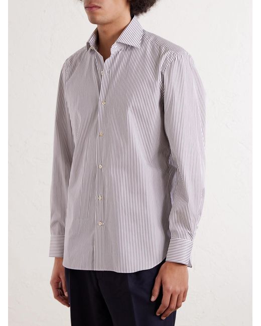 J. Mueser Pink Striped Cotton-poplin Shirt for men