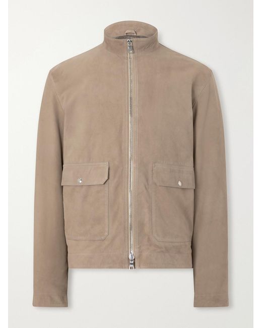 Mr P. Natural Harrington Suede Jacket for men