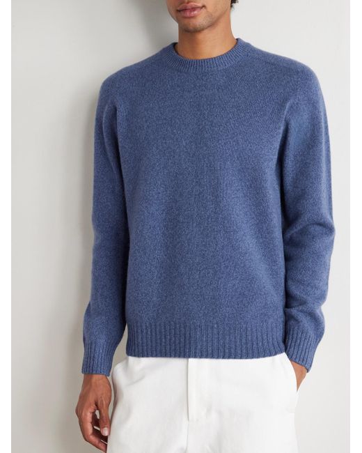 Altea Blue Wool And Cashmere-Blend Sweater for men