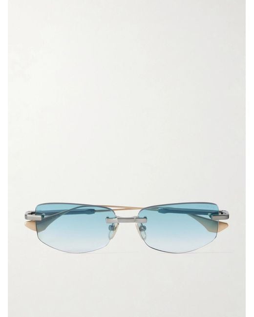 Dita Eyewear Blue Trysim.75 Square-Frame And-Tone Titanium Sunglasses for men
