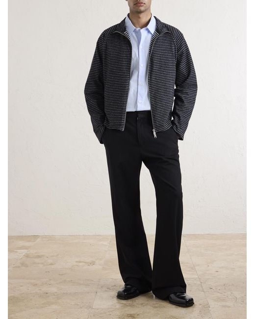 mfpen Blue Leisure Organic Cotton Zip-up Sweater for men